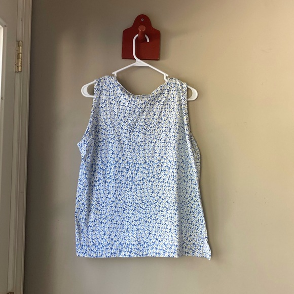 Vintage Sleep Club Blue & Yellow Floral 100% Cotton Button Down Pj Shirt L - Picture 5 of 7